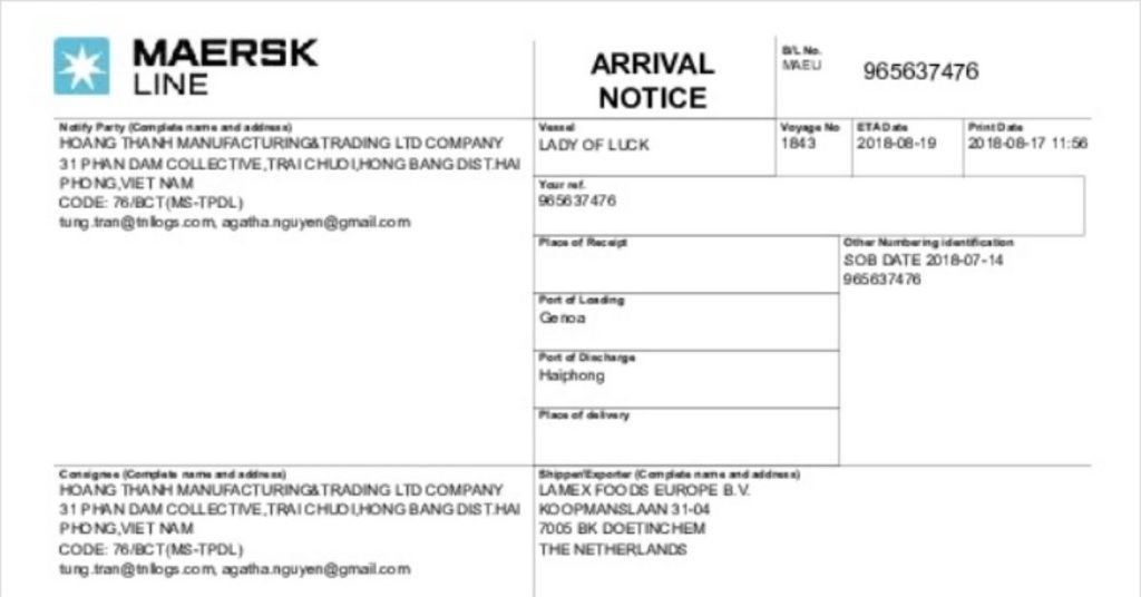 Giấy Báo Hàng Đến (Arrival Notice) Là Gì? Vai Trò Và Quy Trình Xử Lý