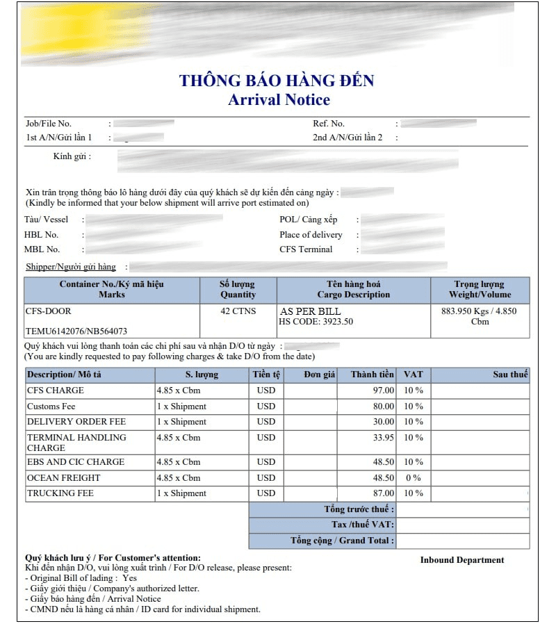 Giấy Báo Hàng Đến (Arrival Notice) Là Gì? Vai Trò Và Quy Trình Xử Lý